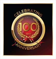 100 years anniversary label