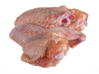 .fresh chicken wings isolated on white background