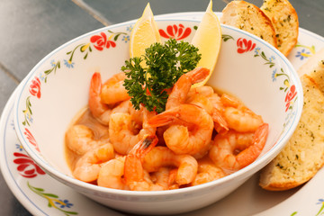 shrimps with lemon