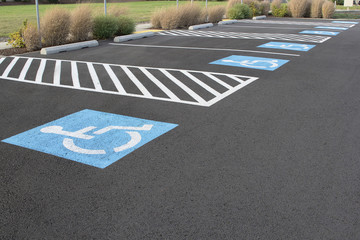 Handicapped Parking Spaces - obrazy, fototapety, plakaty