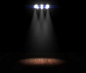 Illustration of a Ring of Stage Lights Shining Down On Stage