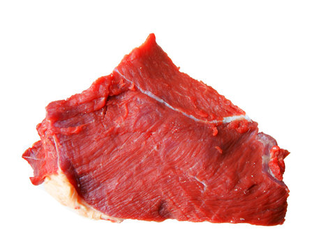 Isolated beef steak on white