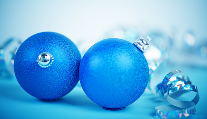 blue christmas balls