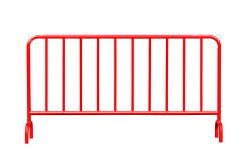 Red steel barrier isolated