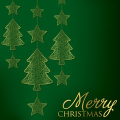 Elegant hanging ornament card in vector format