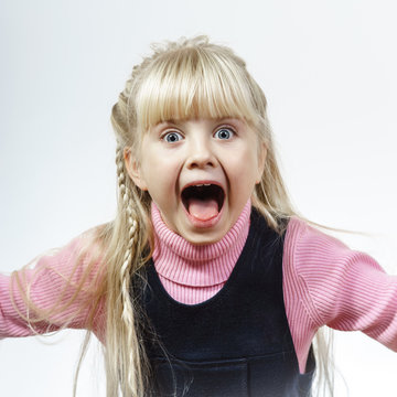 Cute little towhead girl portrait