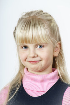 Cute little towhead girl portrait