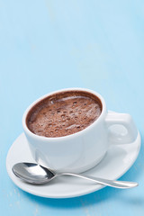 cup of hot chocolate and space for text, vertical