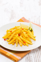 roasted pumpkin with lime and chilli
