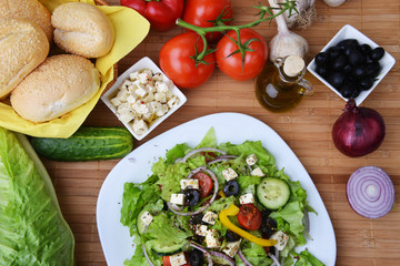 salad with fresh vegetables