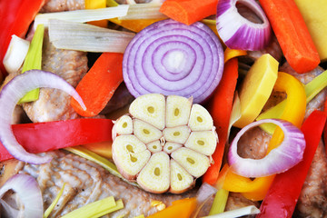 vegetables and chicken