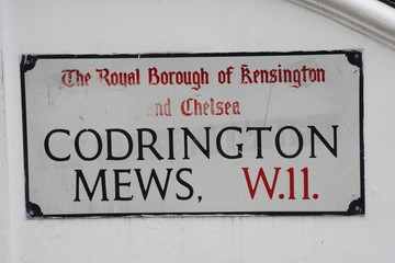 codrington Mews street sign w11 a famous london address