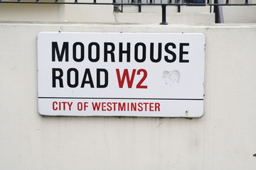 Moorhouse Road W2 London a famous street sign