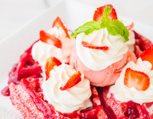 Strawberry waffle