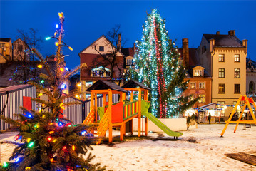 Riga playground with Christmas shop