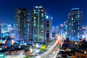 Fototapeta na wymiar Seoul city at night