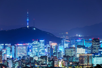 Fototapeta premium Seoul cityscape at night