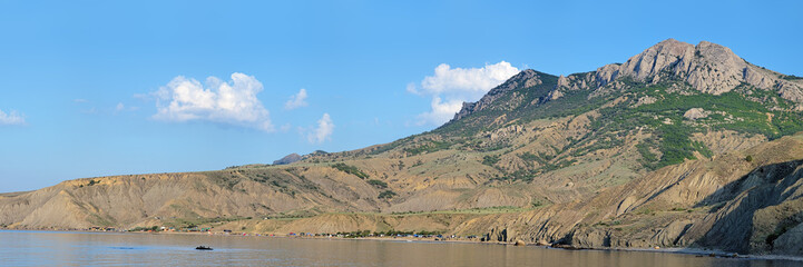 Obraz premium Panorama of Lisya bay and Echki Dag Mountain in Crimea, Ukraine