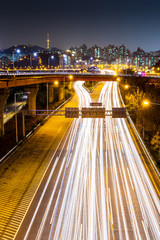 Seoul city in South Korea at night