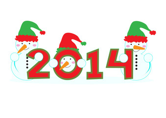 snowmen holding 2014