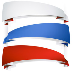 color ribbon banners, vector set
