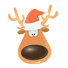 kids merry christmas illustration with reindeer