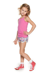 Profile portrait of a fashion young girl