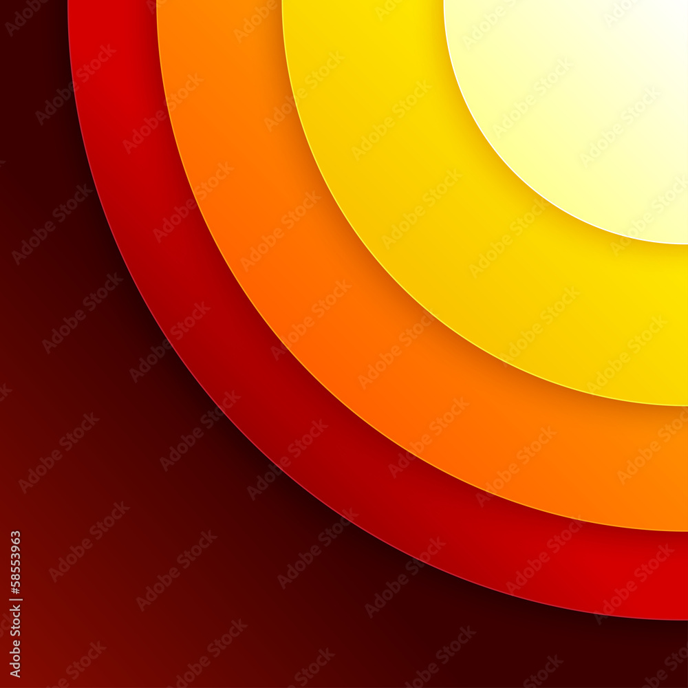 Poster Abstract red and orange circles vector background