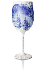 Christmas Decoupage On The Wine Glass
