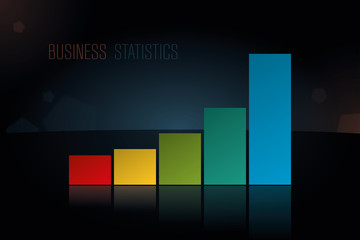 Vector business statistics on reflective surface