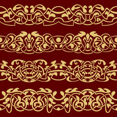 Obraz premium Floral seamless border