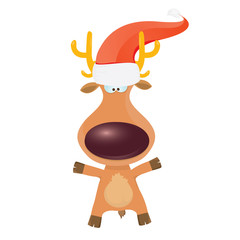 kids merry christmas illustration with reindeer