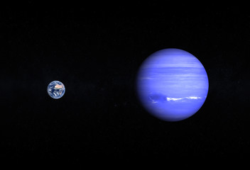 Planets Earth and Neptune © Tristan3D