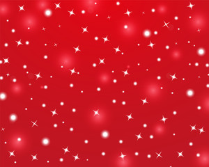 Red Christmas background with shiny stars - obrazy, fototapety, plakaty