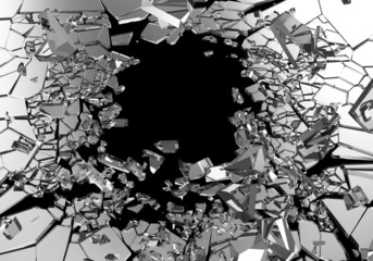 Abstract Illustration of Broken Glass isolated on black