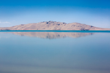 Reflection of the mountain in a lake in Tibet