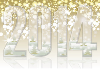 Happy New 2014 year banner, vector illustration