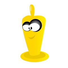 vector Funny condom character isolated on white
