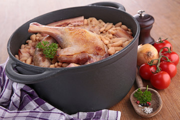 white bean and meats