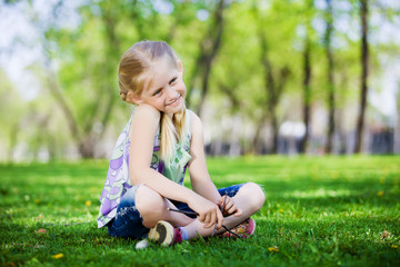 Little girl in park