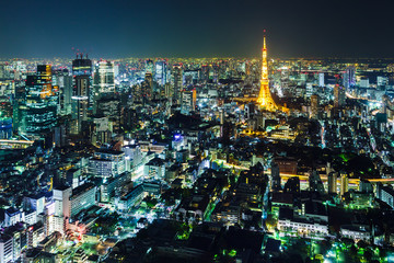 Fototapeta premium Tokyo skyline at night