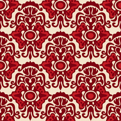 Seamless pattern vector flower red white