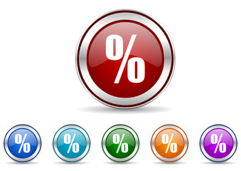 percent icon vector set