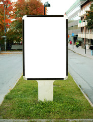 Empty billboard in city center