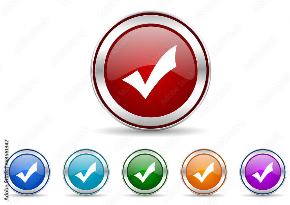 Poster accept icon vector set