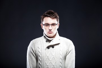 Obraz premium Portrait of tired young man