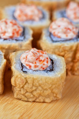 cream cheese and tobico sushi roll