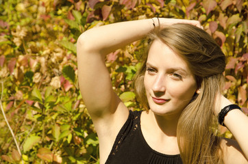 Woman portrait in autumn colours