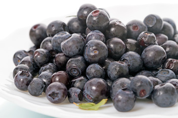 Fresh blueberries on a plate
