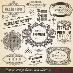 Calligraphic Element Border Corner Frame Collection